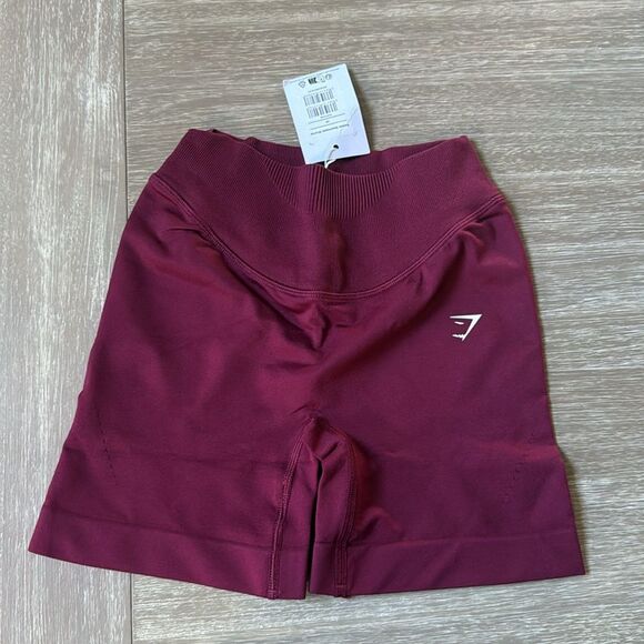 Gymshark SWEAT SEAMLESS SHORTS Plum Pink XS NWT in‎ packaging - Picture 7 of 8